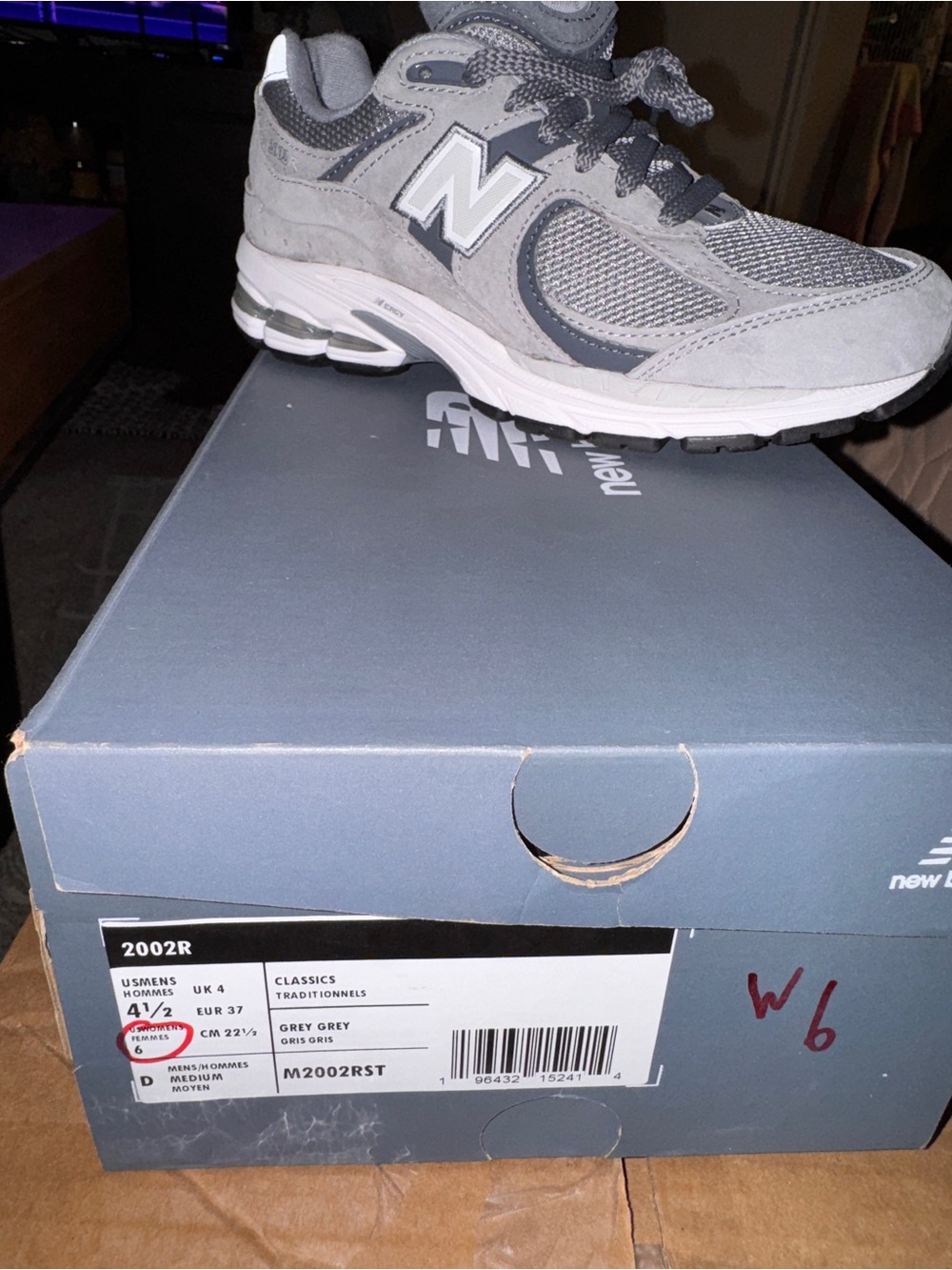 New Balance Grey Mesh & Suede Athletic Sneakers